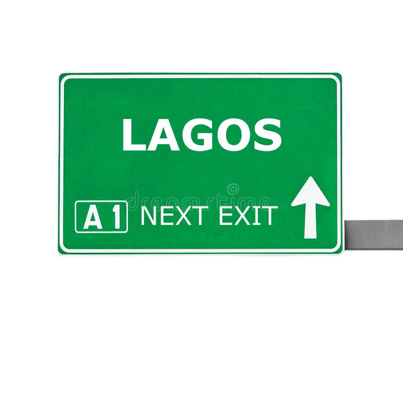LAGOS Road Sign Isolated on White Stock Image Image of information