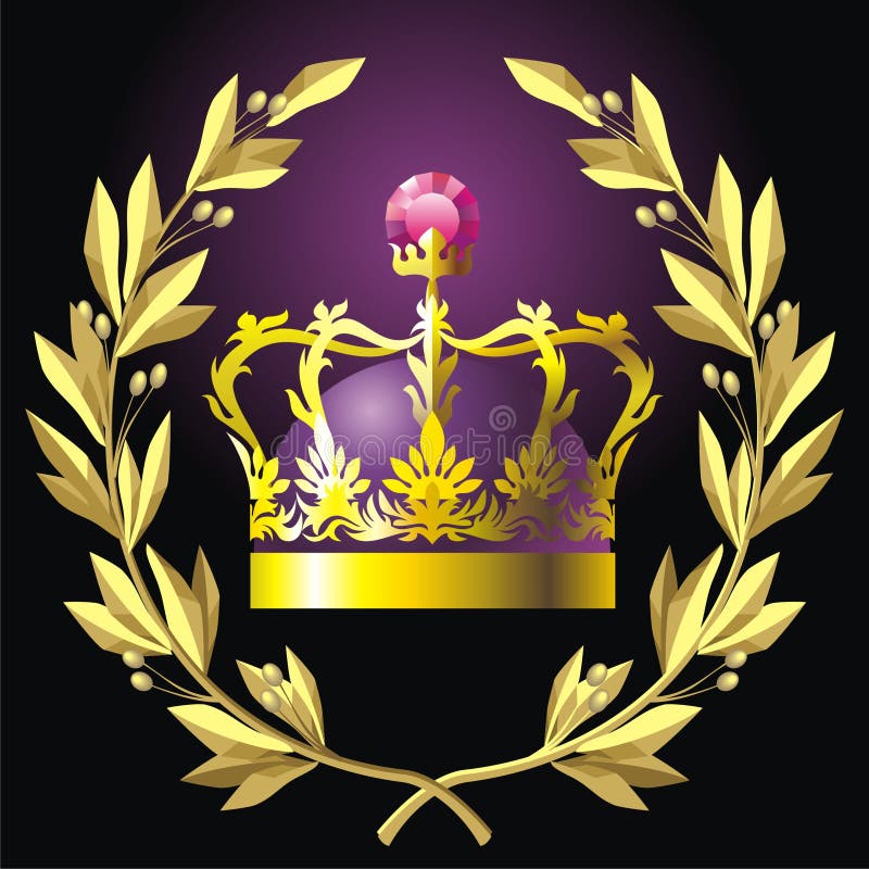 Lagrarkran och krona royaltyfri illustrationer Lagrarkran och krona royaltyfri illustrationer