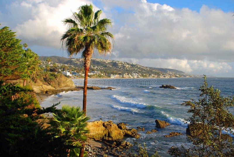 Laguna Beach, California coastline by Heisler Park during the winter months.