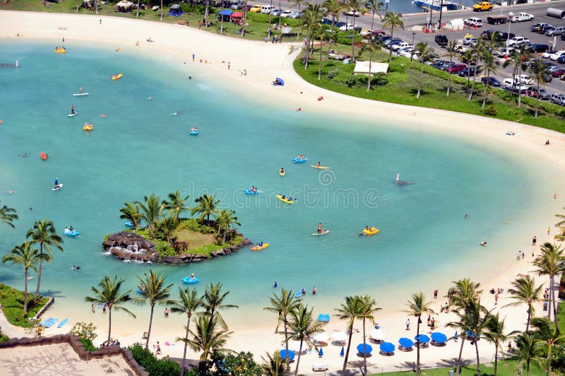 Laguna de la playa de Waikiki, Oahu, Hawaii fotos de archivo Laguna de la playa de Waikiki, Oahu, Hawaii fotos de archivo