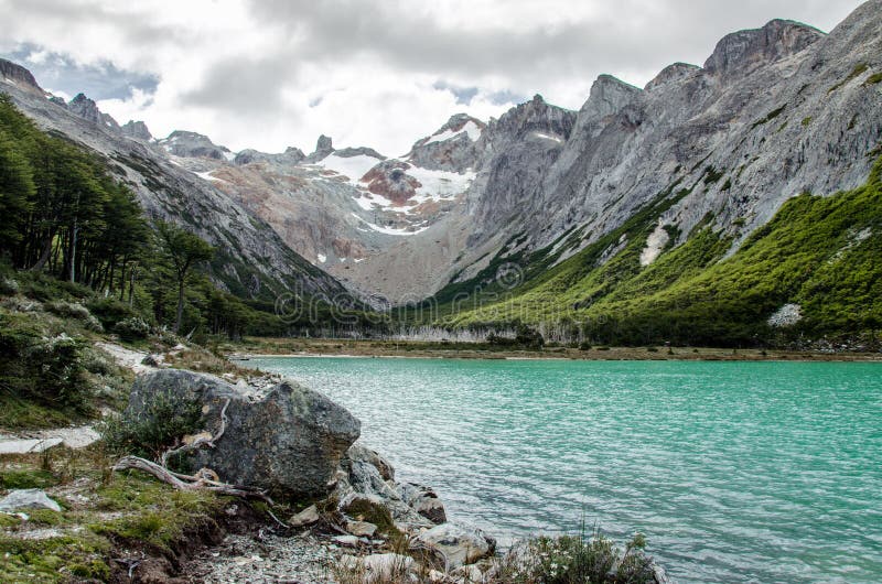 Laguna Esmeralda in Tierra del Fuego near Ushuaia, Patagonia, Argentina stock photo Laguna Esmeralda in Tierra del Fuego near Ushuaia, Patagonia, Argentina stock photo