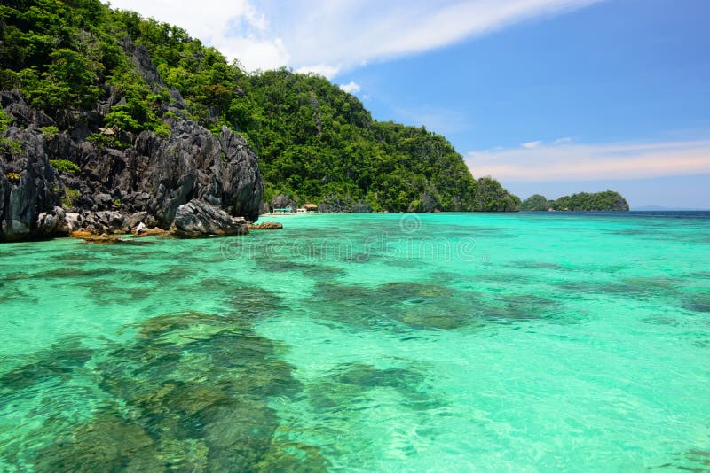 Lagune E Rocce Dell'isola Di Coron, Filippine Fotografia Stock