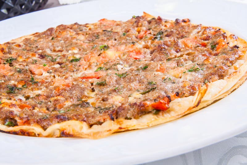 Lahmacun. Armenian Flat Bread Stuffed with Meat Stock Image Image of