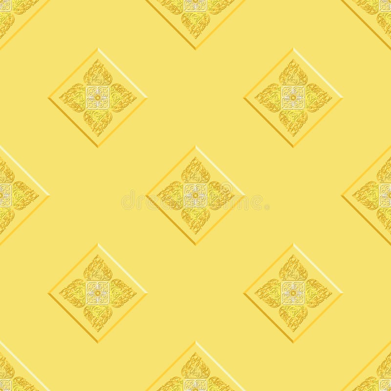 Lai Thai` Yellow Royal Oriental Seamless Pattern Texture Background Stock  Illustration - Illustration of elegance, asian: 122158207