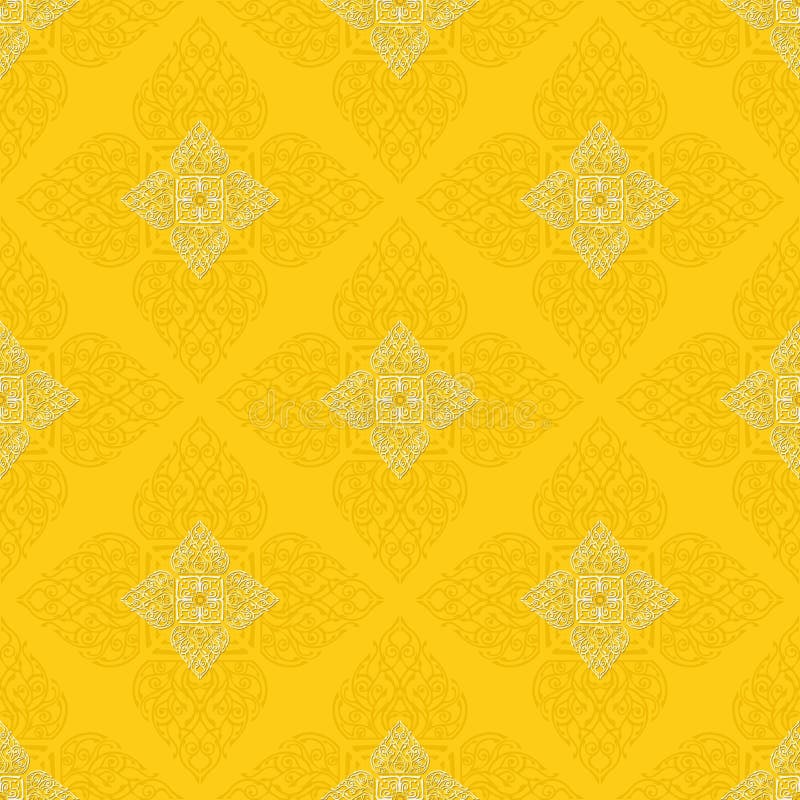 Lai Thai` Yellow Royal Oriental Seamless Pattern Texture Background Stock  Illustration - Illustration of buddha, concept: 122158343