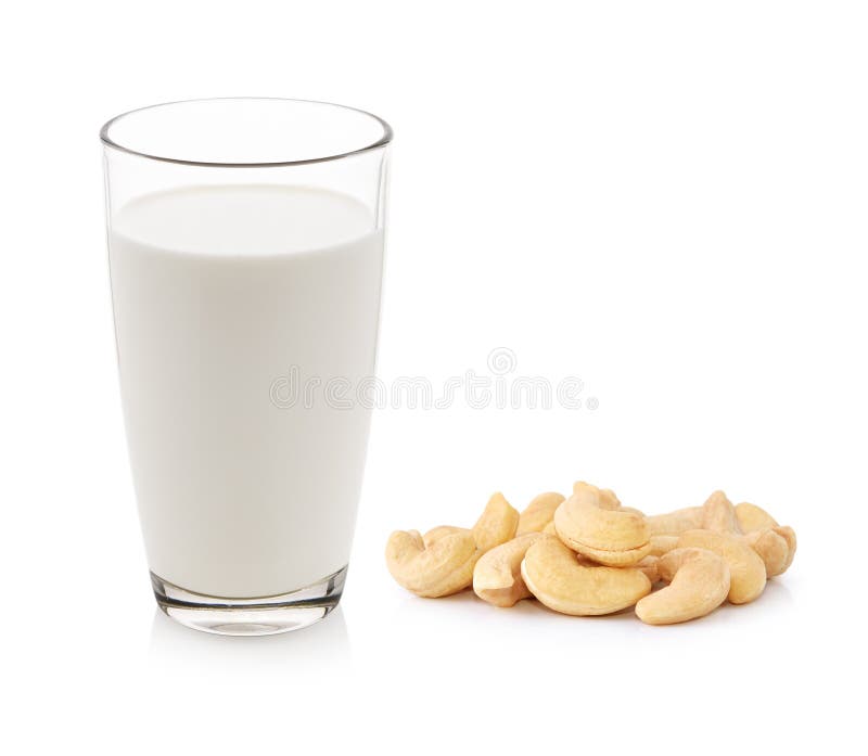 Lait avec la noix de cajou images libres de droits Lait avec la noix de cajou images libres de droits