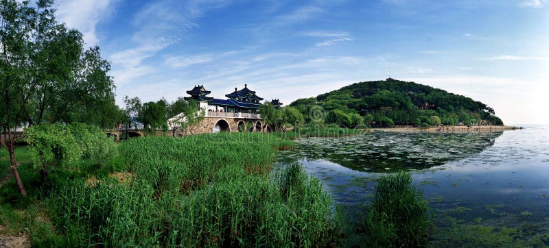 Lake and the ancient bridge