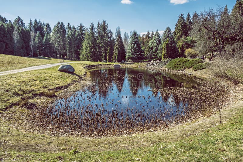 Jezero v Arboretu Tesarske Mlynany, Slovensko