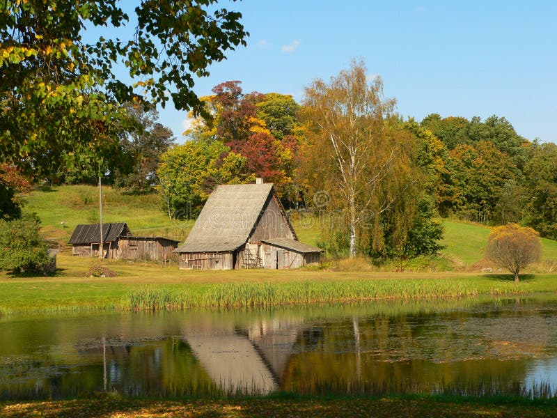 Lake and autumn stock image