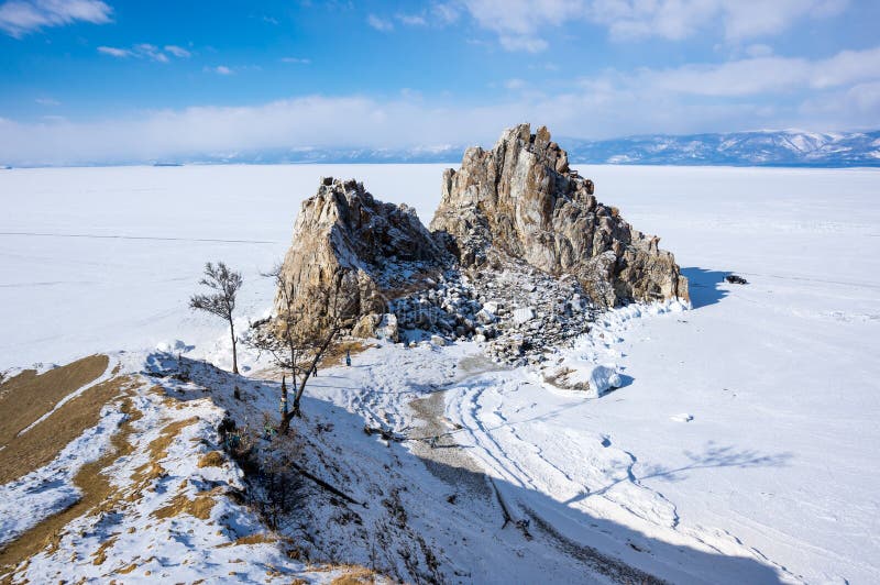 Lake Baikal in winter stock image. Image of russian - 162764667