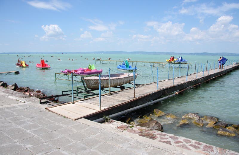 Lake Balaton in Hungary stock image. Image of swimming 5736545
