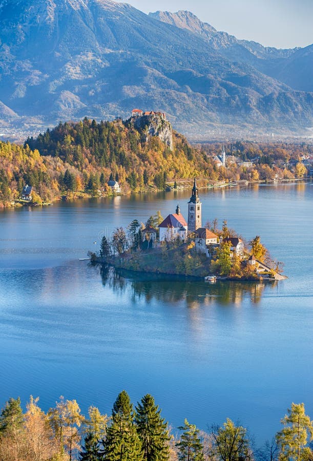Lake Bled and the church in Slovenia