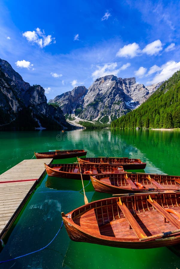 Lake Braies Also Known As Pragser Wildsee Or Lago Di Braies In