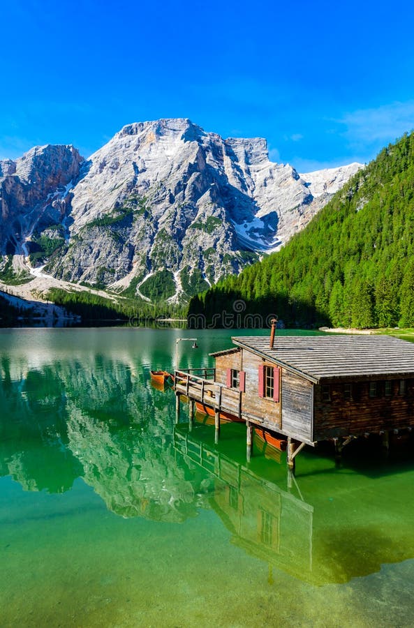 Lake Braies Also Known As Pragser Wildsee Or Lago Di Braies In