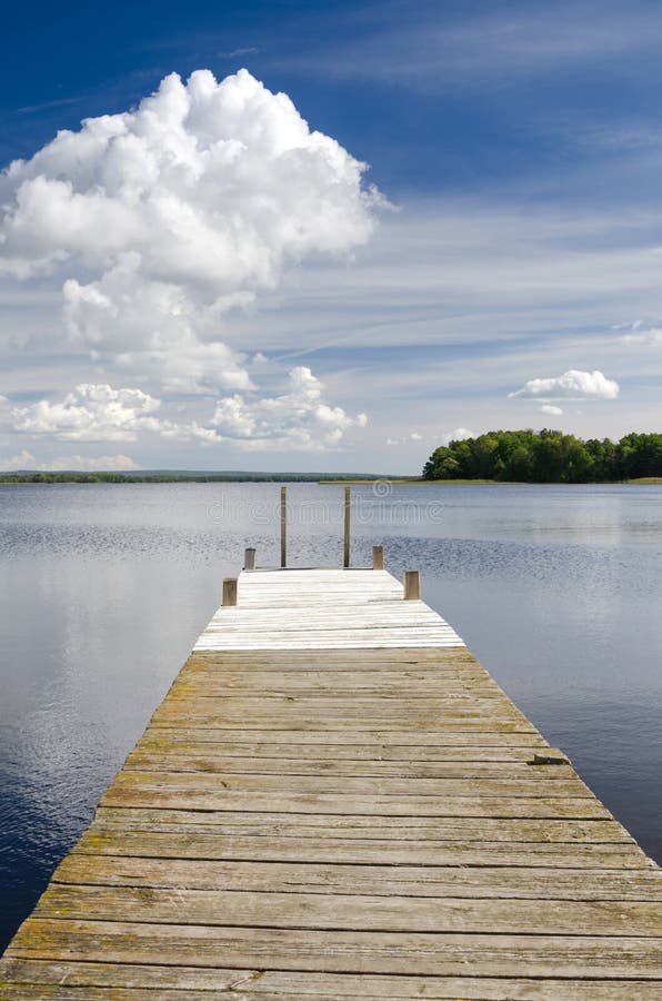 Lake bridge vertical view stock image