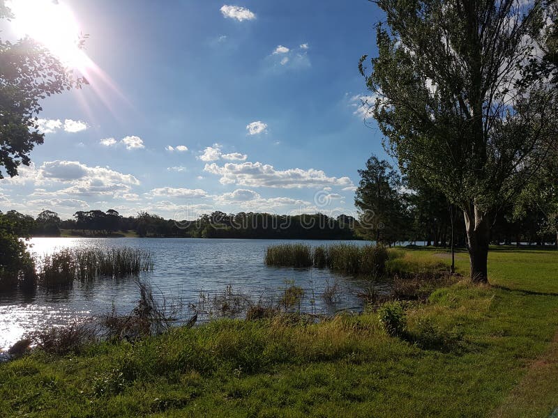Lake Burley Griffin stock photo. Image of burley, evening 106831458