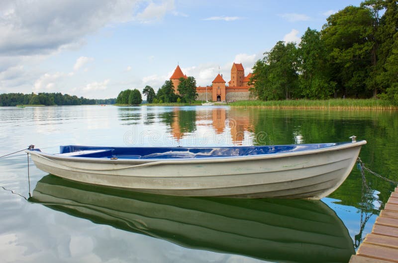 Lake Galve, Lithuania stock photo. Image of boat, litva 30335060