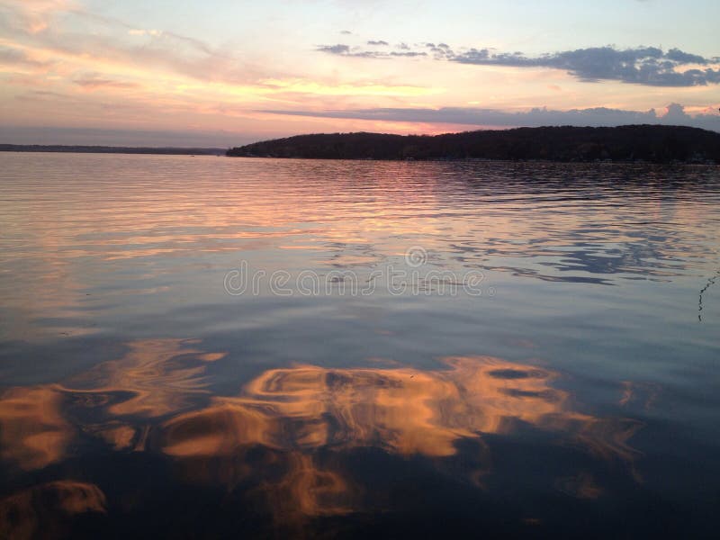 Lake Geneva Sunset royalty free stock photography Lake Geneva Sunset royalty free stock photography