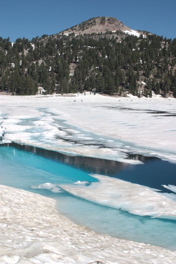 Lake Helen stock image. Image of lassen, snow, park, water 1442527