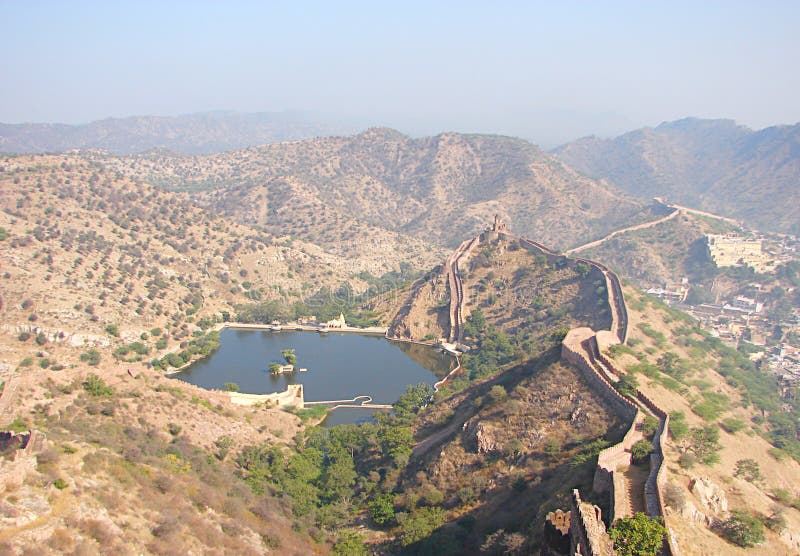 Lake among Hills, Amer, Jaipur, Rajasthan, India