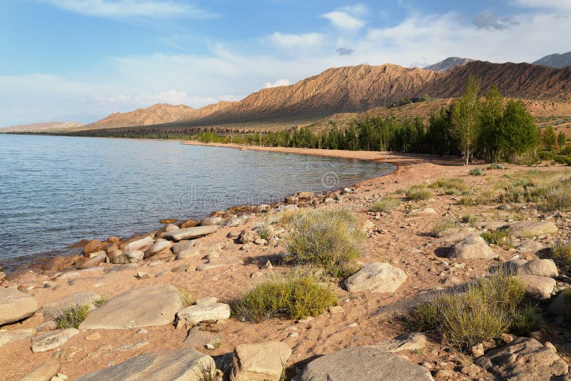 Lake Issyk-Kul. Kyrgyzstan royalty free stock photo Lake Issyk-Kul. Kyrgyzstan royalty free stock photo