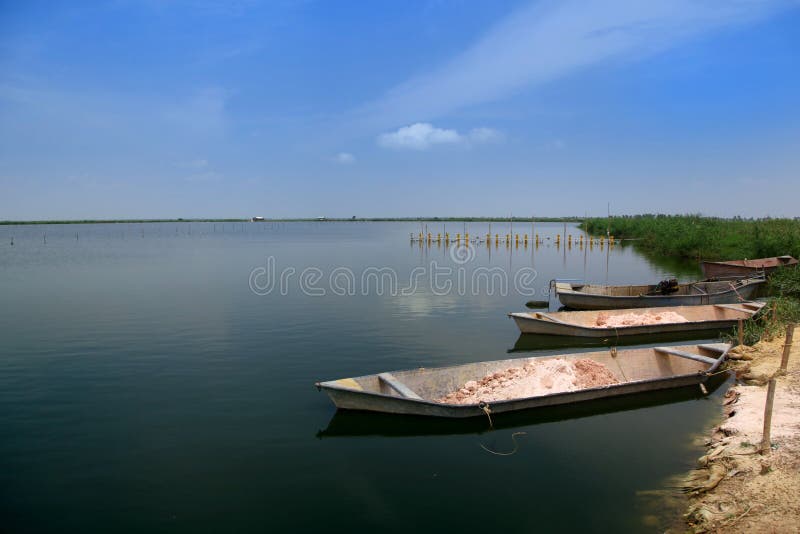 Lake kolleru stock image