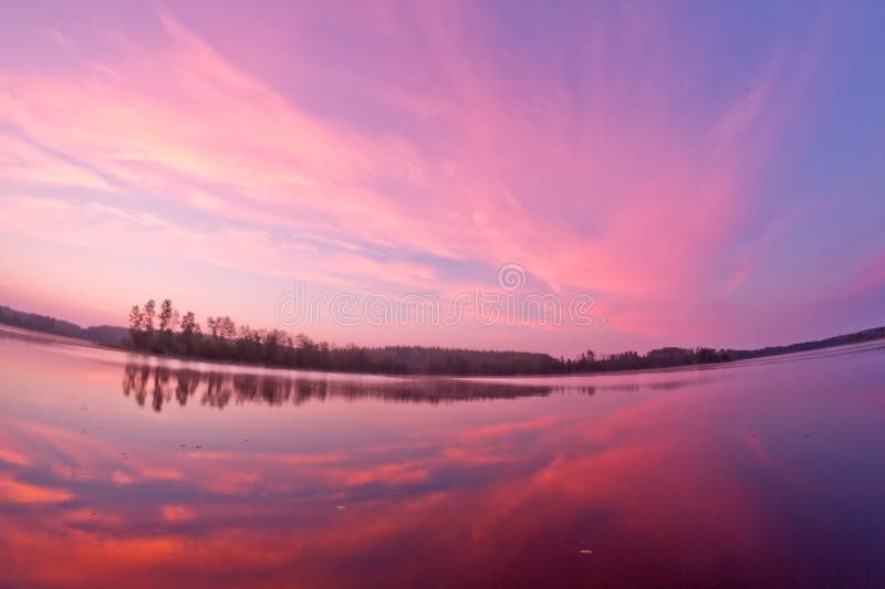 Lake landscape sunrise