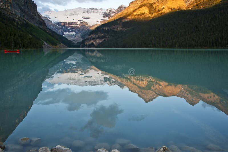 Lake Louise at dawn stock image