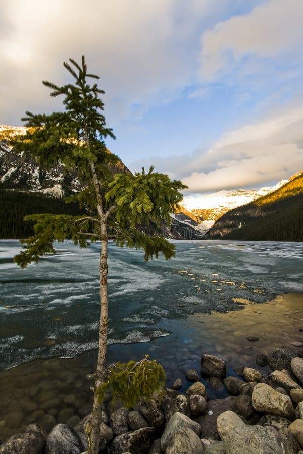 Lake Louise en tiempo de primavera imágenes de archivo libres de regalías Lake Louise en tiempo de primavera imágenes de archivo libres de regalías