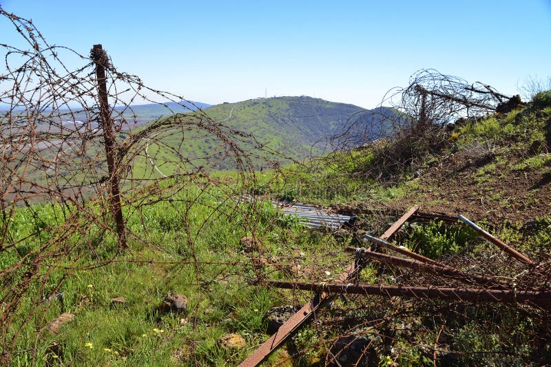 View to the border between Israel and Syria from Mount Bental in Golan Heights. View to the border between Israel and Syria from Mount Bental in Golan Heights