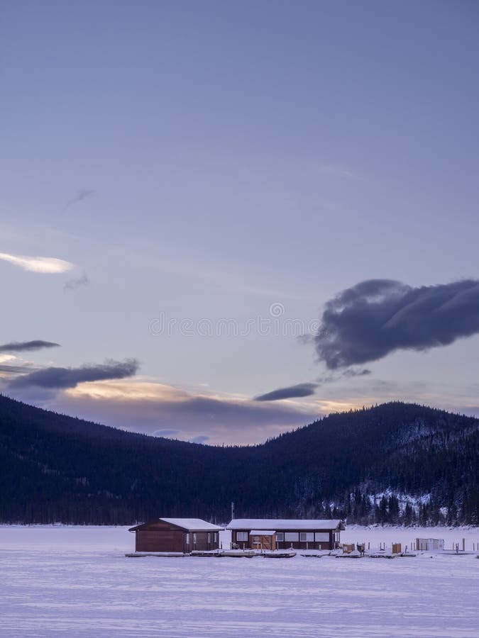 Lake Minnewanka in Winter royalty free stock image
