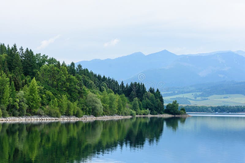 Lake in mountain valley