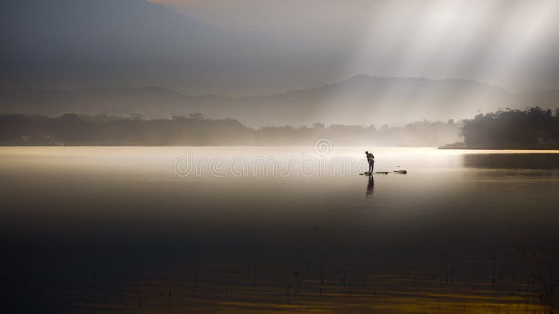 Download Lake with Ray of light stock image. Image of heaven - 110640017