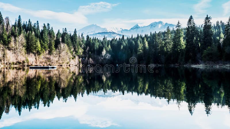 Lake Reflection Mountains Spring Timelapse 4k