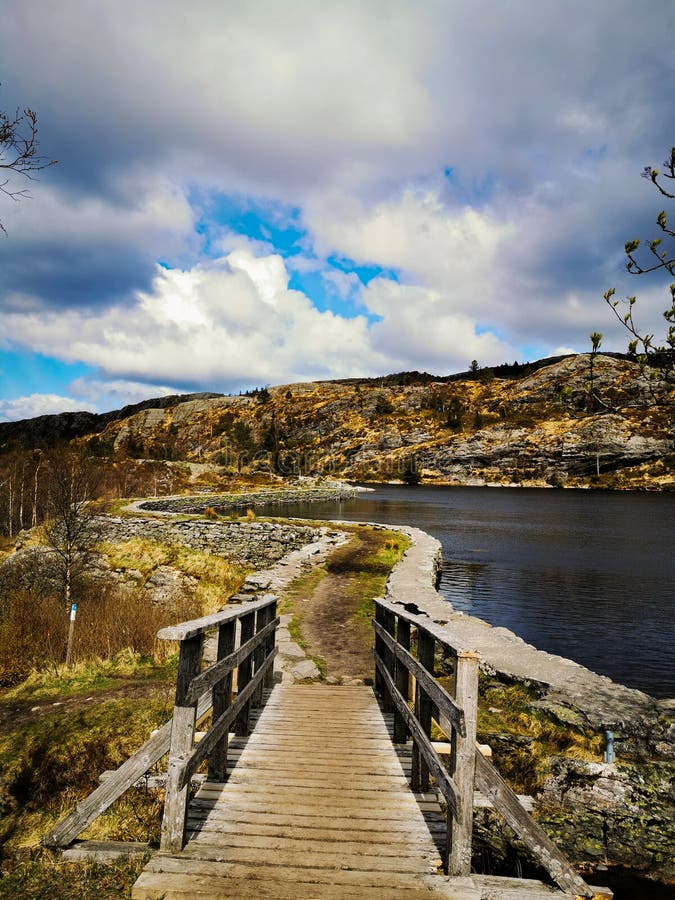 Lake Road with Beautiful Bridge Stock Photo Image of beautiful, woods 201421584