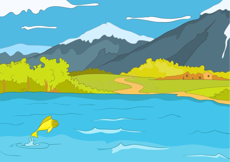 Lake Shore stock vector. Illustration of summer, moss - 27698280