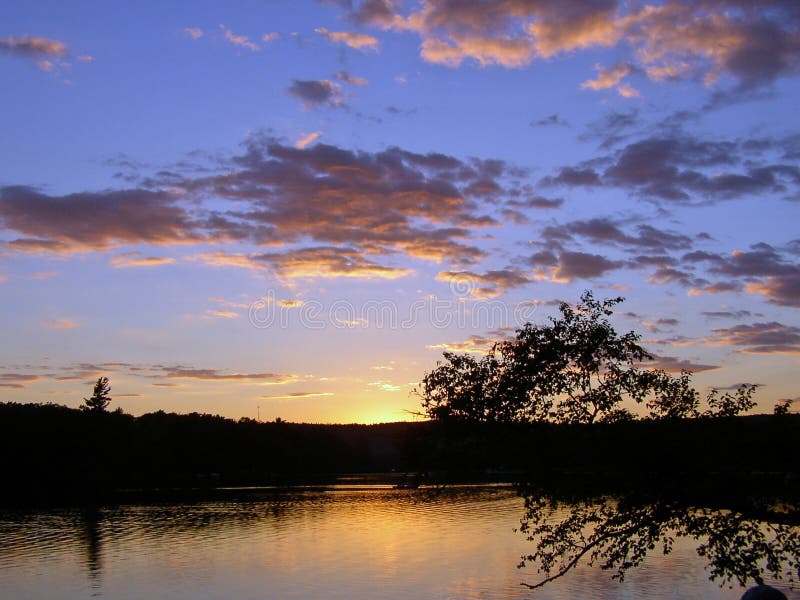 Sunset at Lake St. Maine Stock Image Image of water, travel