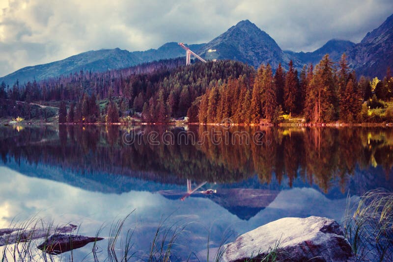 Lake Strbske pleso in High Tatras mountain, Slovakia Europe