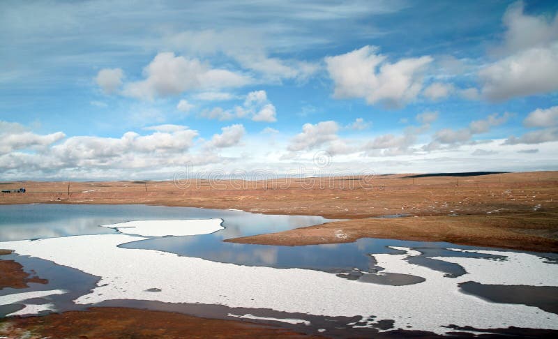 Lake in tibetan plateau