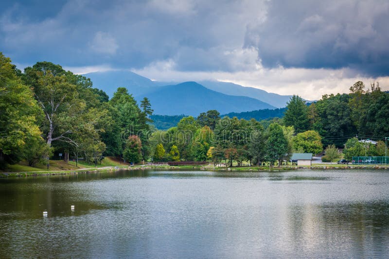 Lake Tomahawk, in Black Mountain, North Carolina. Stock Image Image