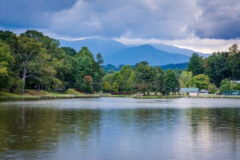 Lake Tomahawk, in Black Mountain, North Carolina. Stock Image Image