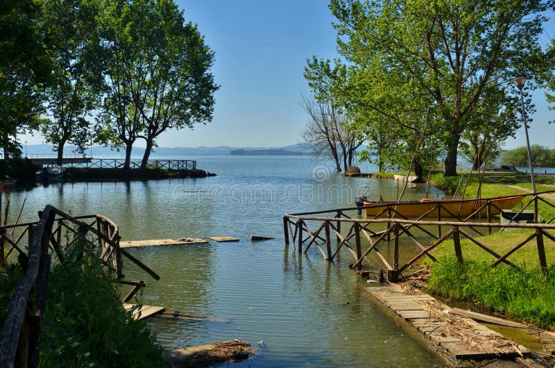 Lake Trasimeno is located in the green heart of Umbria, Italy