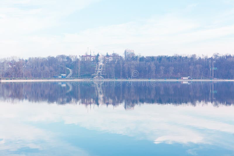 Lake Valea Morilor in Chisinau Moldova , city park in the spring season