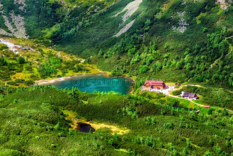 Lake Zelene Pleso in High tatras mountains, Slovakia