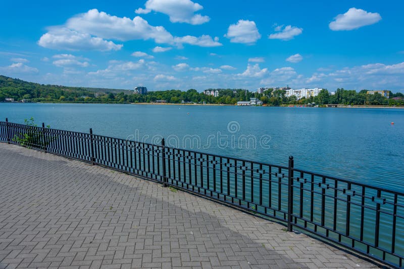 Lakeside promenade at Valea Morilor park in Chisinau, Moldova.Image