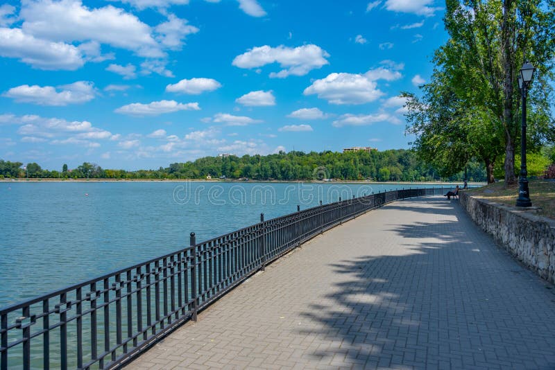 Lakeside promenade at Valea Morilor park in Chisinau, Moldova.Image