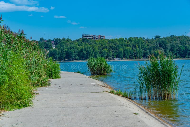 Lakeside promenade at Valea Morilor park in Chisinau, Moldova.Image