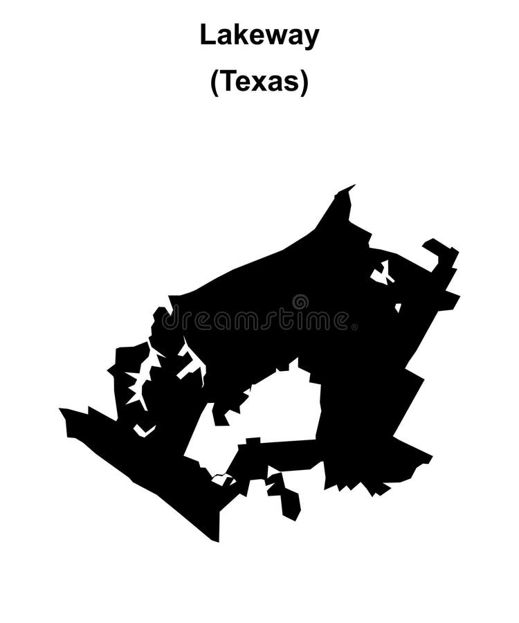 Lakeway outline map stock vector. Illustration of outline - 357646665