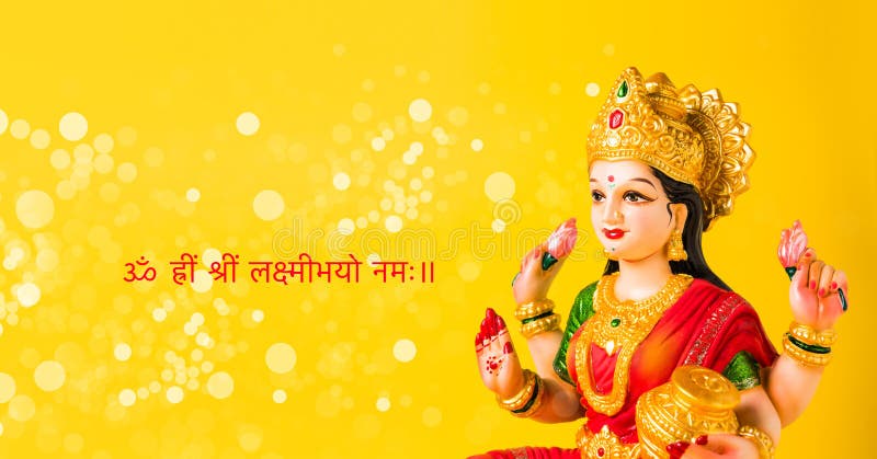 Lakshmi or Laxmi Puja on Diwali Festival Stock Image - Image of goddess,  bright: 101987031