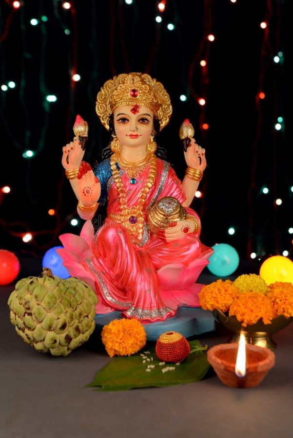 Lakshmi Oder Laxmi Puja, Diwali Oder DeepavaliFeiern Stockfoto